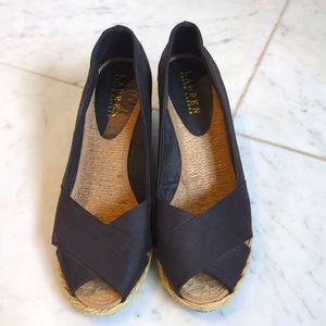 Ralph Lauren wedges, black, women's size 8